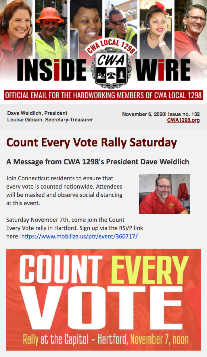 The CWA Local 1298 Union Email Newsletter